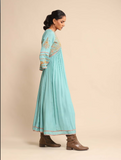 Turquoise Anantam Solid Dress