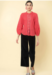 Fuchsia Embroidered Cotton Shirt