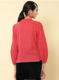 Fuchsia Embroidered Cotton Shirt