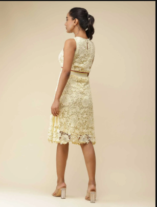 Yellow Schiffli Short Dress Ritu Kumar South Africa Yellow Schiffli Short Dress Ritu Kumar South Africa