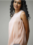 Peach Solid Midi Dress