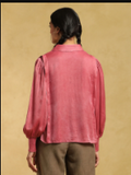 Pink Solid Button Down Shirt