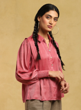 Pink Solid Button Down Shirt