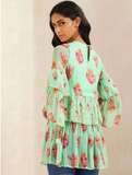 Mint Floral Print Kurti