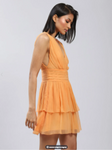 Orange Short Dress with Tiers