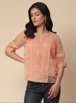 Peach Shafaq Solid Top