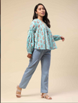 Turq Dhuni Peasant Top