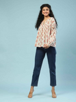 Grey Dhuni Peasant Top