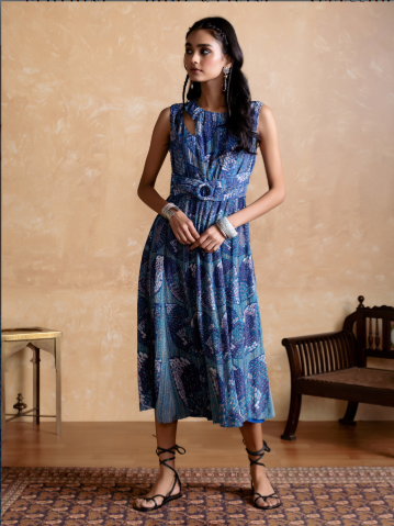 Blue Jhanvi Long Dress