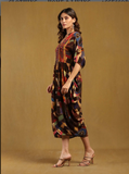 Brown Velvet Patchwork Kaftan