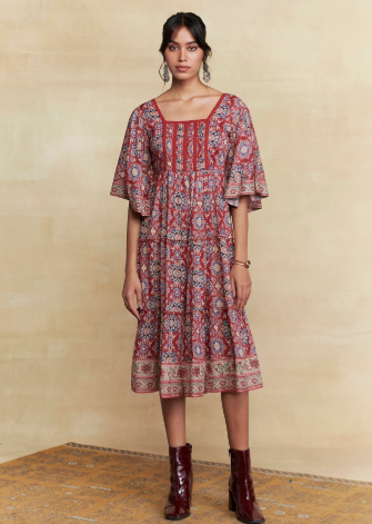 Red Dhani Midi Dress