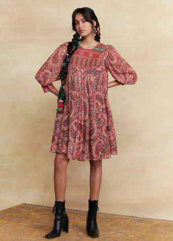 Red Pashmina Short Dress