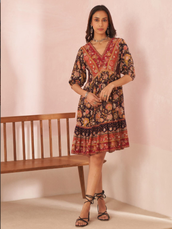 Black Hayat Short Dress