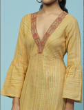 Yellow Shagufta Yarn Dyed Dress