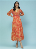 Orange Parker Long Dress