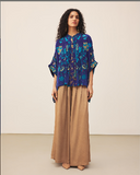 Royal & Turquoise Calico K Kurti
