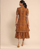 Brown Urban Elysian Cotton Tiered Dress