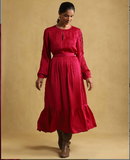 Pink Solids Satin Dress