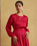 Pink Solids Satin Dress