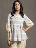 White Whimsical Heritage Cotton Kurti