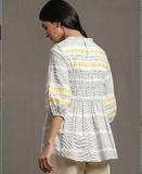 White Whimsical Heritage Cotton Kurti