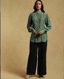 Green Ethereal Crepe Kurti