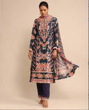 Navy Ella Chanderi Suit Set