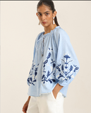 Powder Blue Penny Short Top