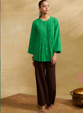 Green Ridhi Solid Shirt