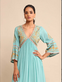 Turquoise Anantam Solid Dress
