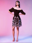 Black Floral Printed Short Dress
