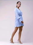 Sky Blue Ruffled Wrap Romper