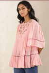 Pink Embroidered Kurti