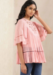 Pink Embroidered Kurti