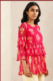 Pink Floral Print Kurti